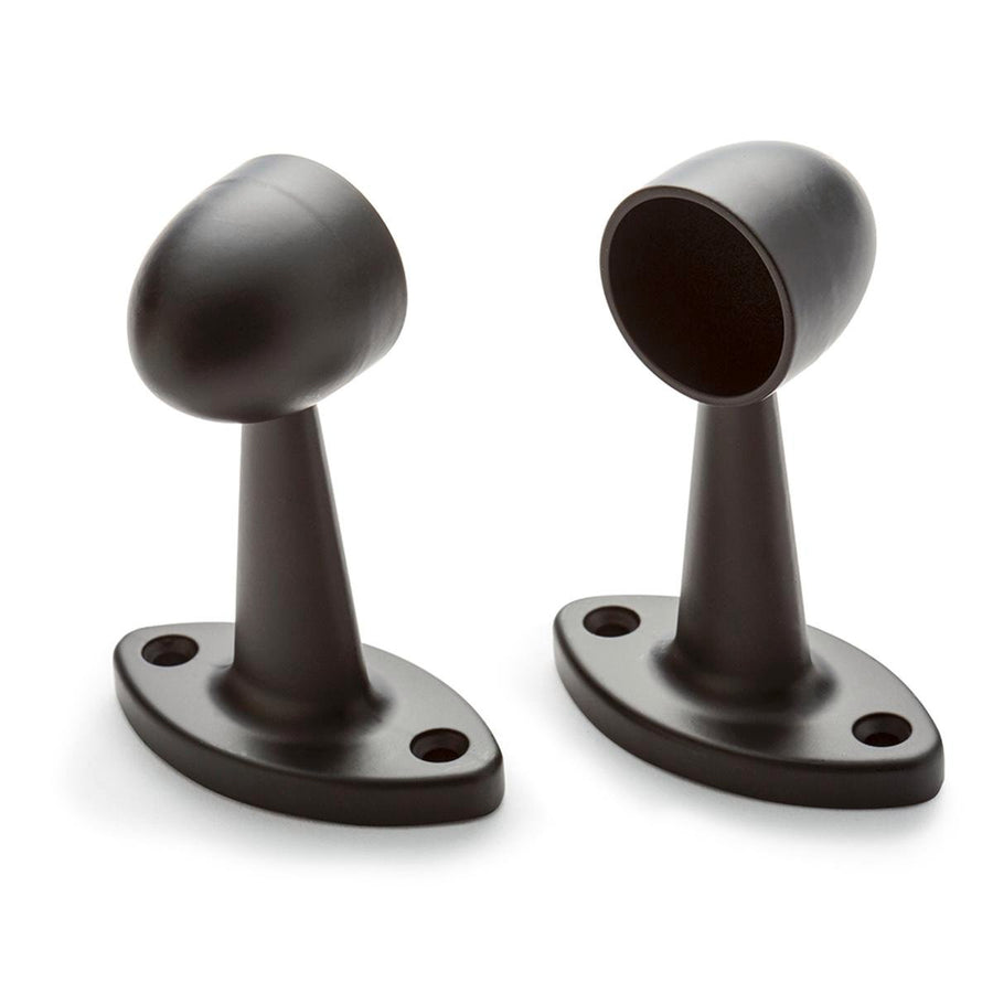 Sandleford 25mm Black Rod Fitting Pillar End Steel 2 Pack Easy Install - SuperSaverAU - view 1
