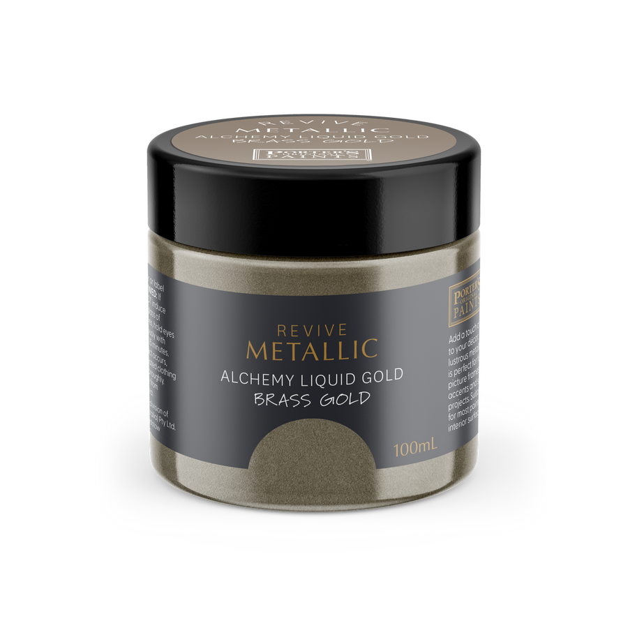 Porter S Paints 100ml Metallic Brass Gold Furniture Paint - Water-Based - Easy Clean - SuperSaverAU - view 1