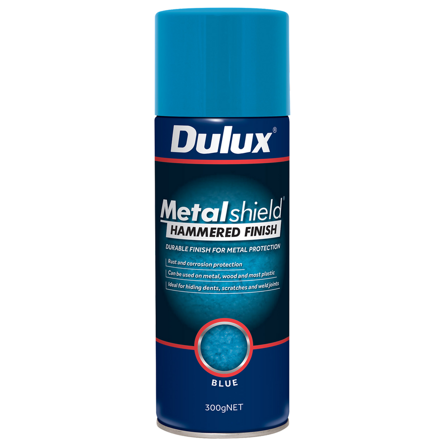 Dulux Metalshield Spray Paint Blue 300g Hammered Finish Durable - SuperSaverAU - view 1