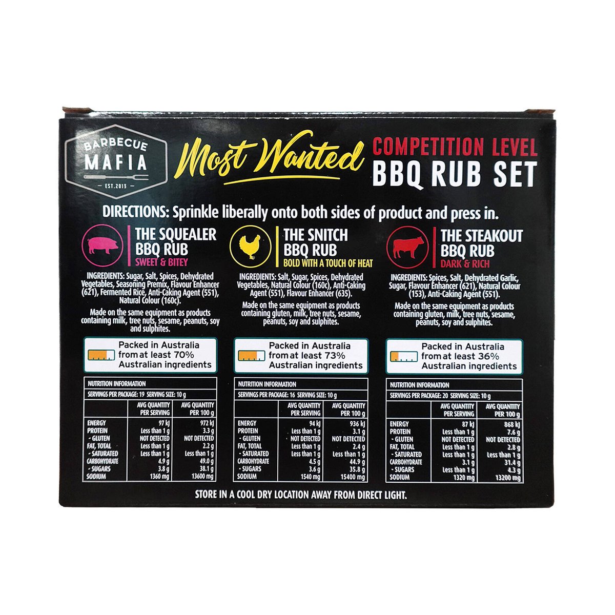 Bbq Rubs Mafia 3 Pack Gift Set - 3 BBQ Rubs - 175mm x 135mm x 60mm - Versatile Flavour Enhancers - SuperSaverAU - view 2