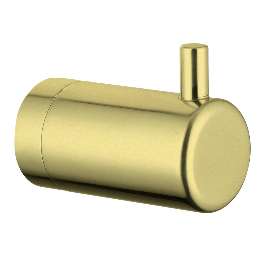 Evekare Brushed Brass Heavy Duty Robe Hook, Brass Construction