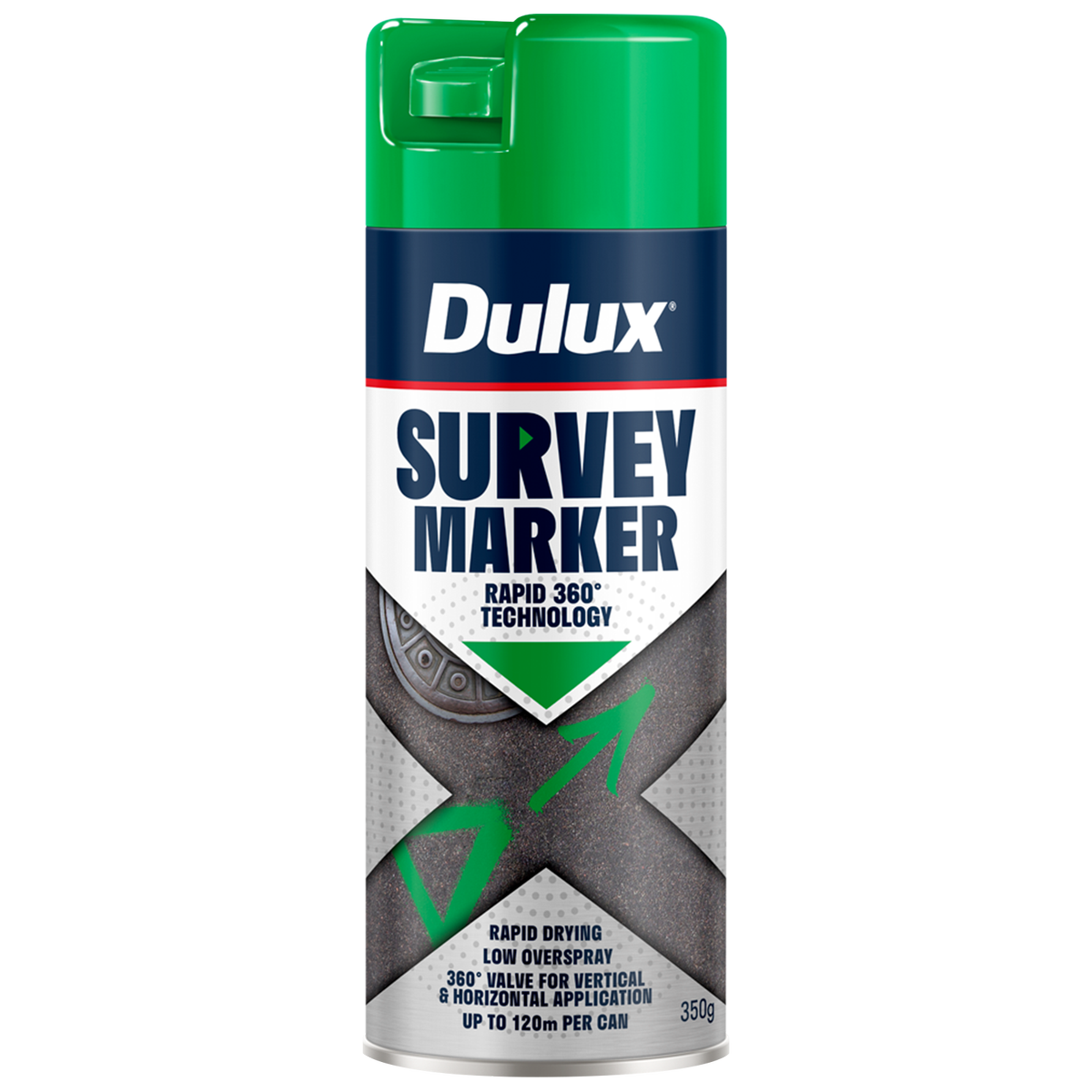 Dulux Green Spray Survey Marker - 350g Aerosol Paint - High Visibility - SuperSaverAU - view 1