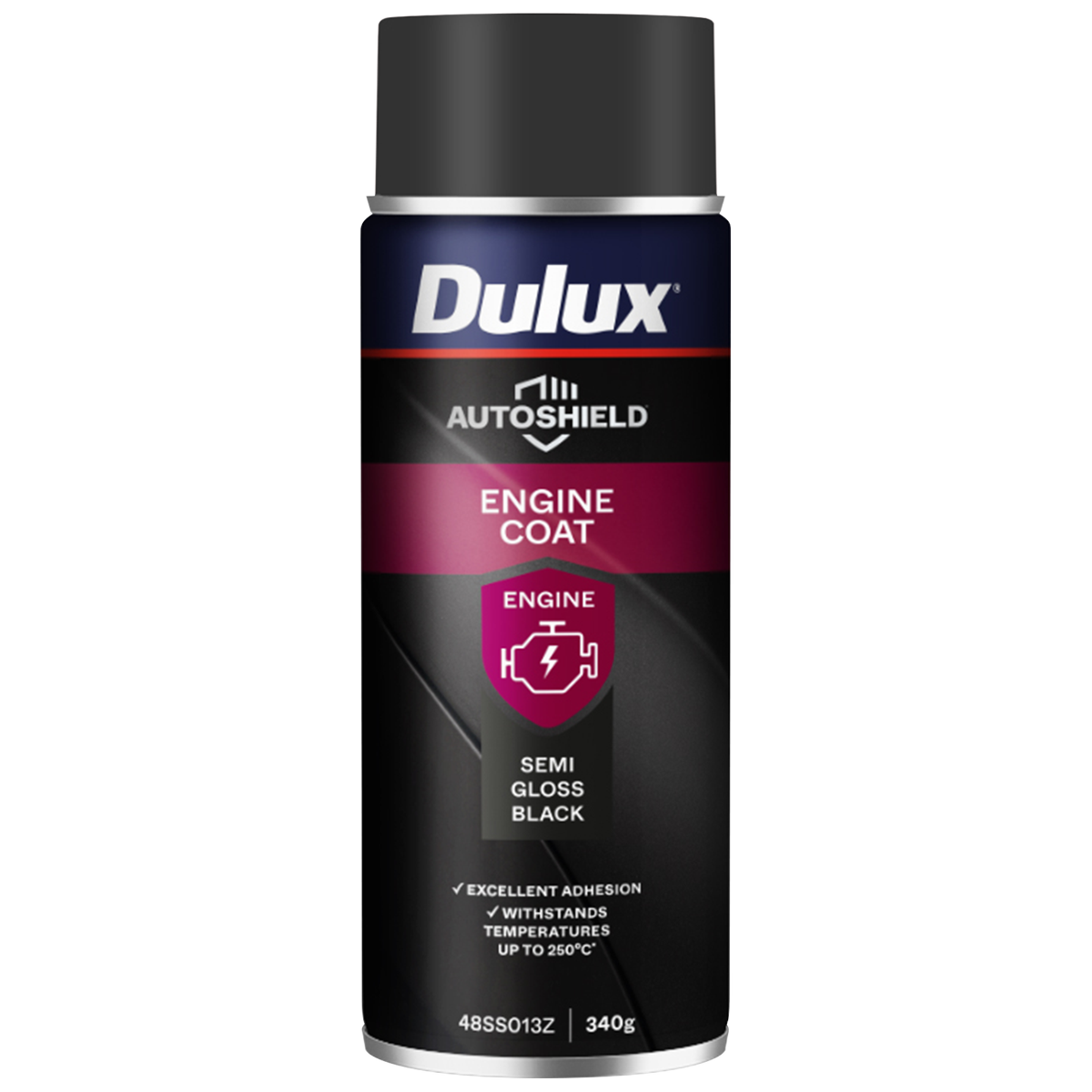 Dulux Autoshield Spray Paint - 340g - SG Black - High-Temperature Engine Coat - SuperSaverAU - view 1