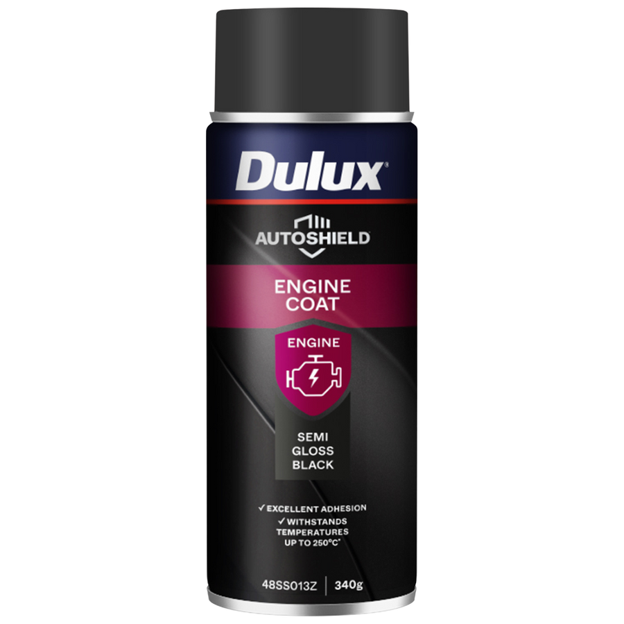 Dulux Autoshield Spray Paint - 340g - SG Black - High-Temperature Engine Coat - SuperSaverAU - view 1
