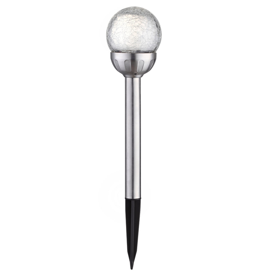 Solar Magic 8cm Crackle Ball Solar Path Light Glass Stainless Steel GL162