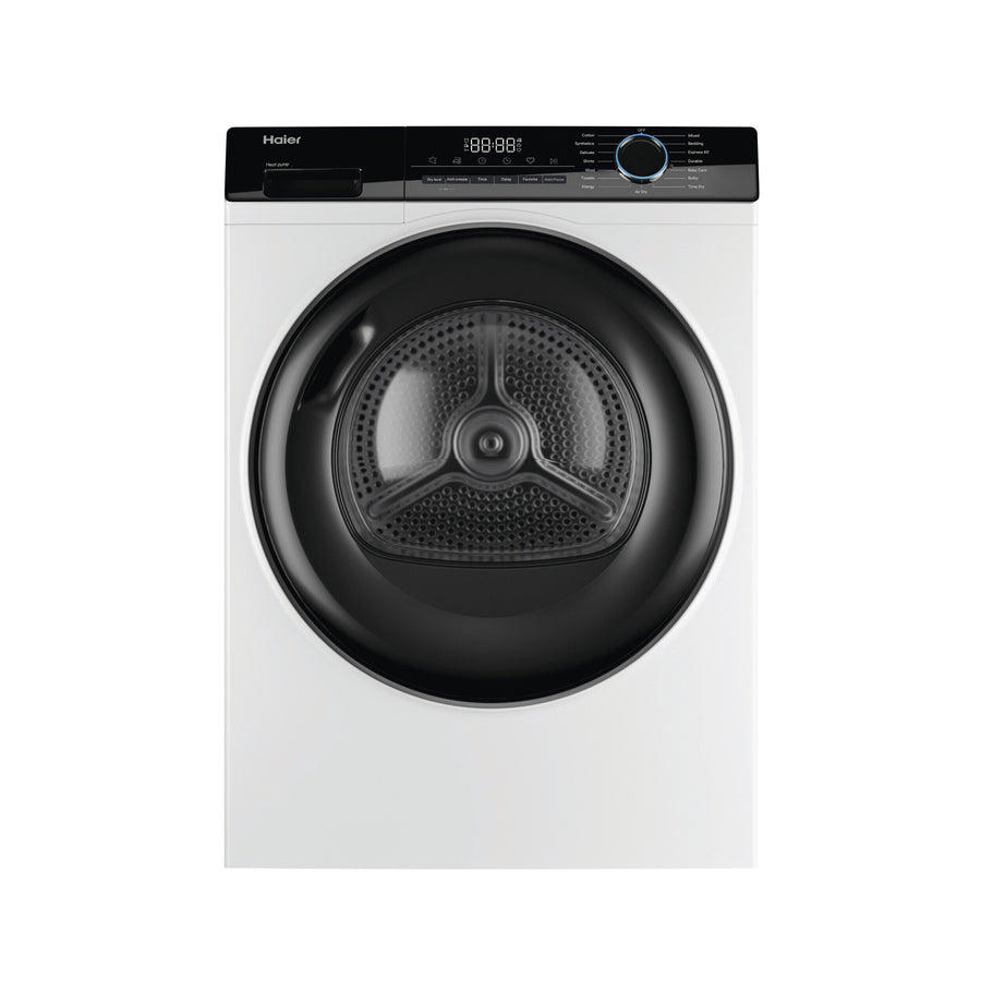 Haier 8kg Heat Pump Dryer - White, 8 Star Energy Rating, 15 Programs, Auto-Sensing - HDHP80AW1