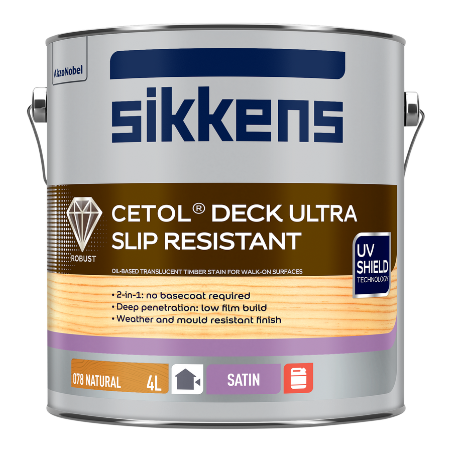 Sikkens 4L Natural Cetol Deck Ultra Slip Resistant - Satin Outdoor Decking