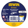 Irwin Metal Cut Off Disc 100mm 25pk - Aluminium Oxide - 1.2 x 16mm - SuperSaverAU - view 1