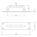 Lemaar D Pull Handle on Plate 250 x 65mm DDA Satin 304 Stainless Steel, Indoor