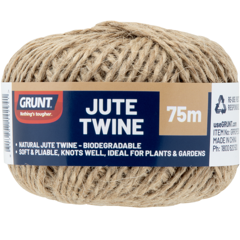 Grunt 75m Jute Twine, Natural Fibre, Twisted, Weather Resistant