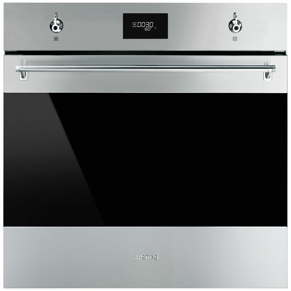 Smeg 60cm Classic Pyrolytic Built-In Oven - 78L Gross, Stainless Steel, Ten Functions - SOPA6301TX