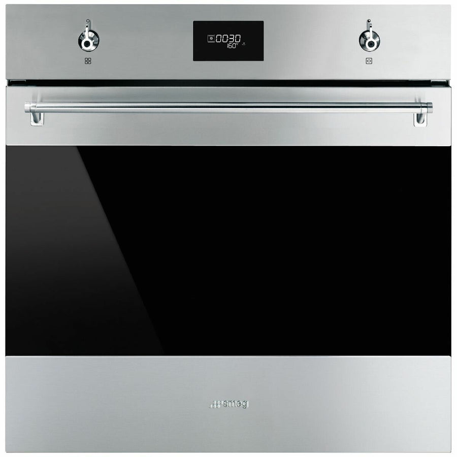 Smeg 60cm Classic Pyrolytic Built-In Oven - 78L Gross, Stainless Steel, Ten Functions - SOPA6301TX