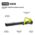 Ryobi 18V One Jet Blower 200CFM 2Ah Kit - Lightweight - Efficient Outdoor Cleaning - SuperSaverAU - view 2