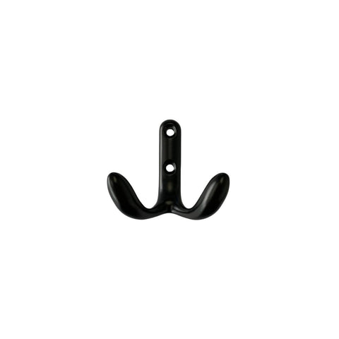Taskmaster Double Robe Hook 55mm - Matte Black - Zinc - 2 Pack - SuperSaverAU - view 1