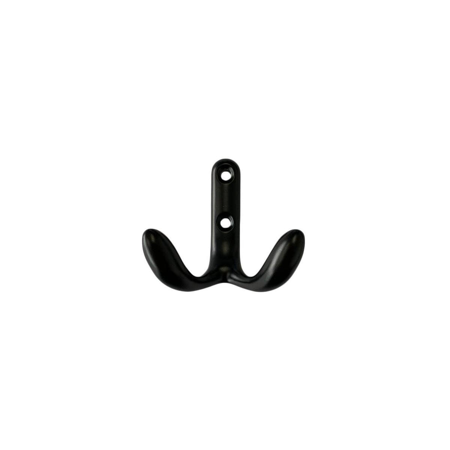Taskmaster Double Robe Hook 55mm - Matte Black - Zinc - 2 Pack - SuperSaverAU - view 1