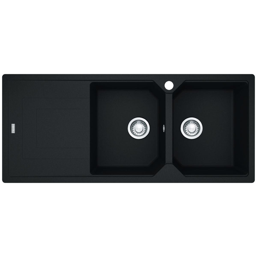 Franke Urban double bowl topmount or flush mount sink - left hand drainer - Onyx - UBG621ONLHD