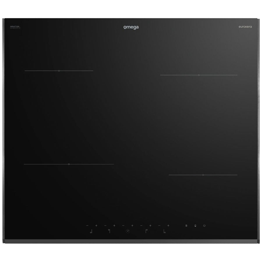 Omega 60cm four zone induction cooktop - EuroKera ceramic glass - 10A power phasing - OCI604PPTZ