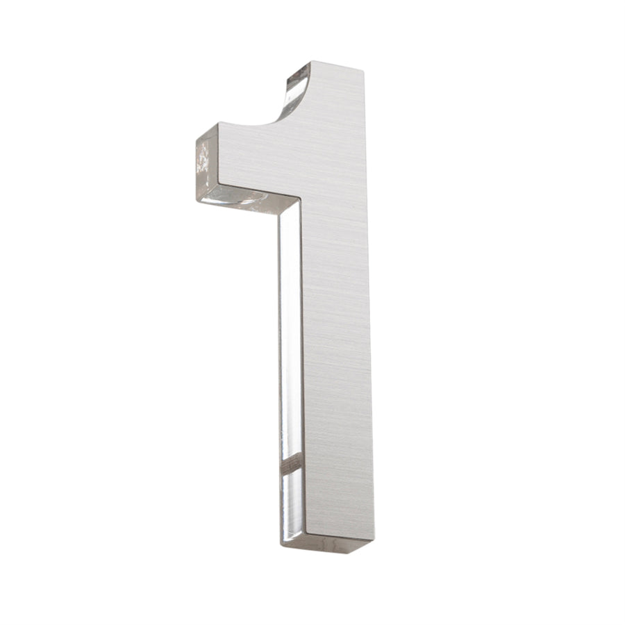 Sandleford Azure House Number 1 120mm Silver Stainless Steel & Acrylic, Weather Resistant