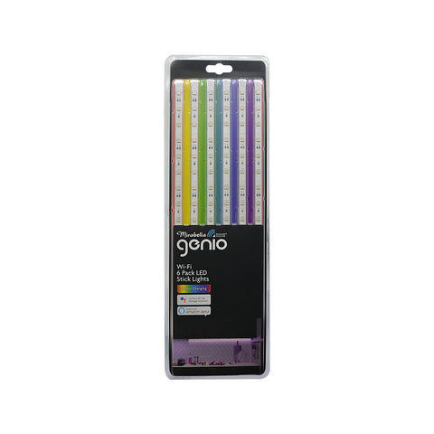Mirabella Genio Wi-Fi Smart Stick Lights 40cm Colour Changing Linkable 6 Pack I003975