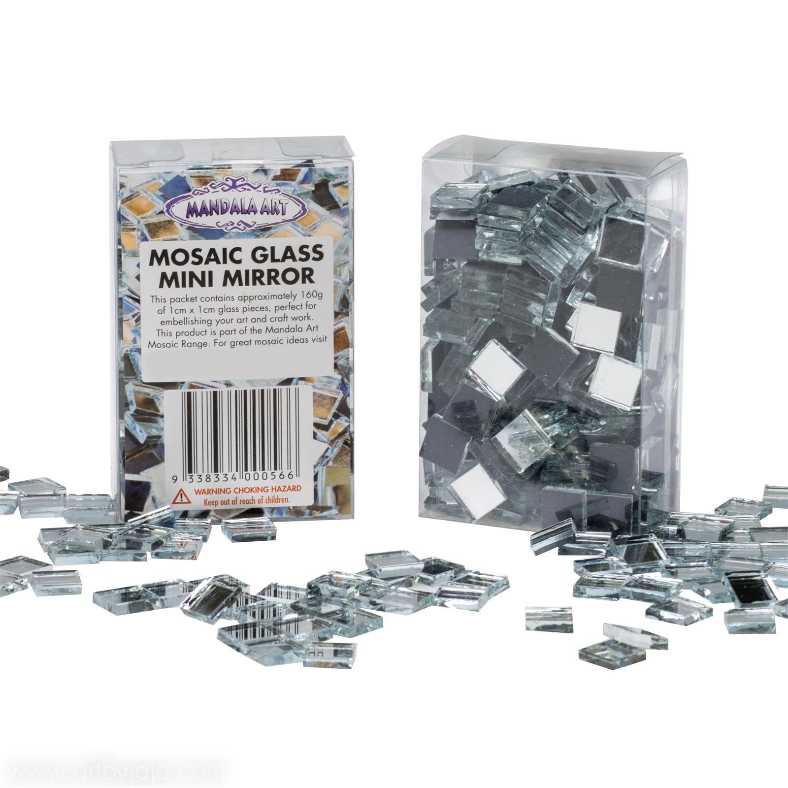 Mandala Art Mini Mirror Mosaic Glass Tiles, 10mm, 175 Pack, Indoor & Outdoor