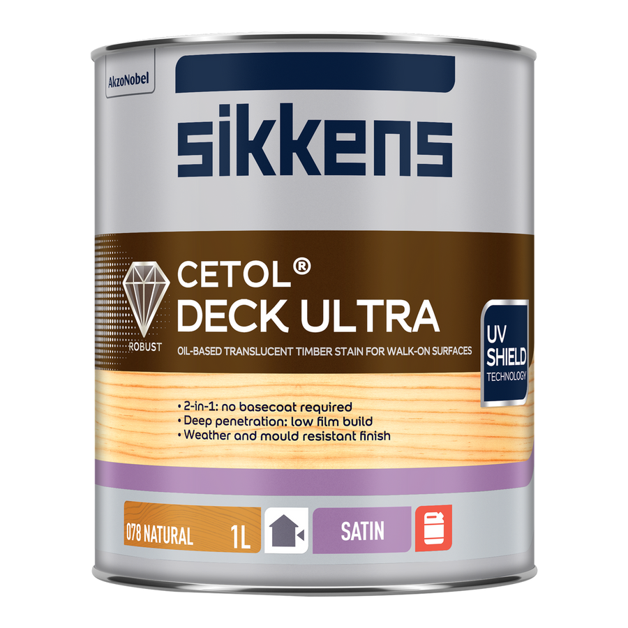 Sikkens Natural Cetol Deck Ultra - 1L - Satin Finish - Weather Resistant - SuperSaverAU - view 1