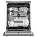 Haier 60cm Freestanding Dishwasher with Steam - 15 Place Settings - Satina - Auto Door Opening - HDW15F3S1