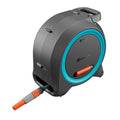 Gardena Dual 2 in 1 Roll Up Hose Reel - 25m - Black/Turquoise/Orange - Easy Storage - SuperSaverAU - view 1