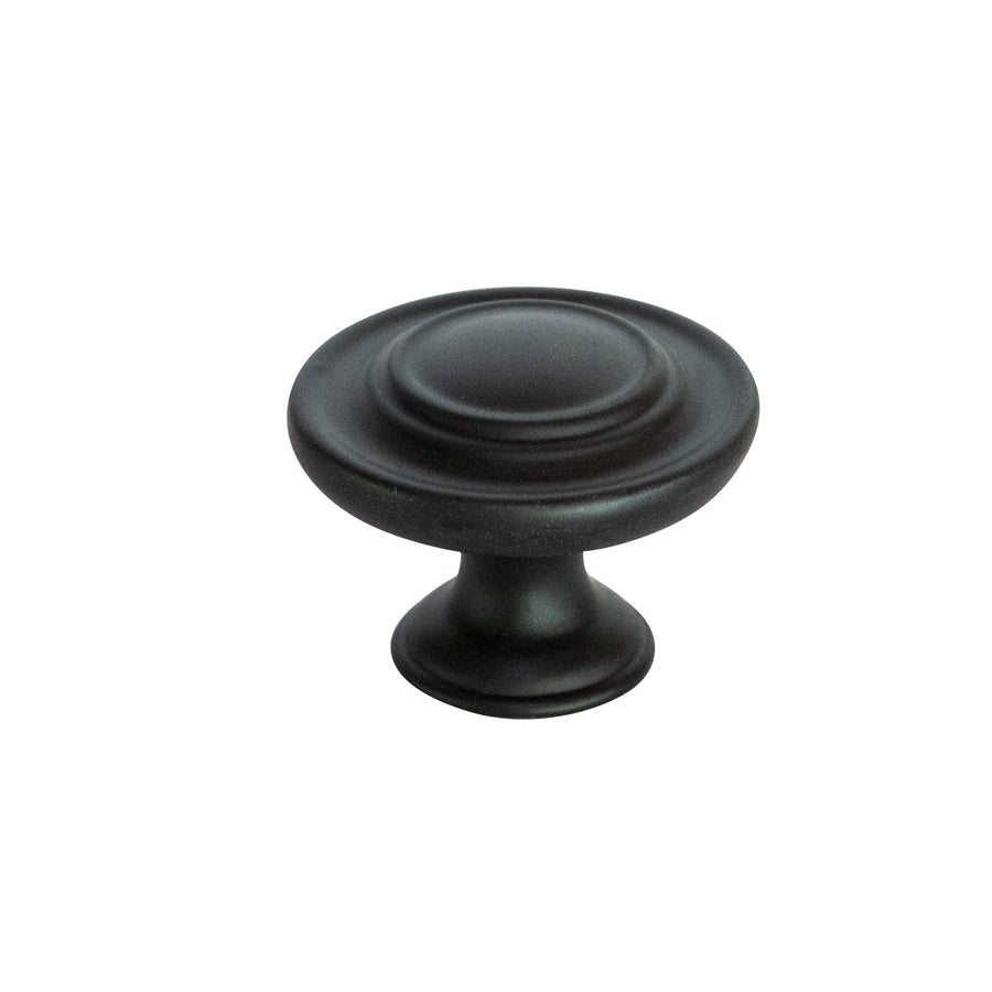 Taskmaster 34mm Matte Black Steel Cabinet Knob
