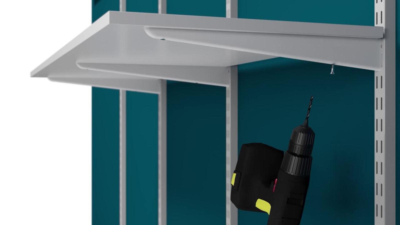 Flexi Storage Home Solutions 220mm Black Double Slot Bracket Steel 40kg