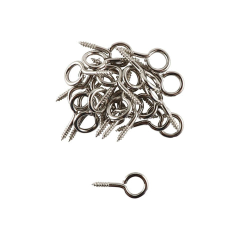 Everhang Screw Eye Hooks - 7mm - Nickel Plated - 25 Pack - SuperSaverAU - view 1