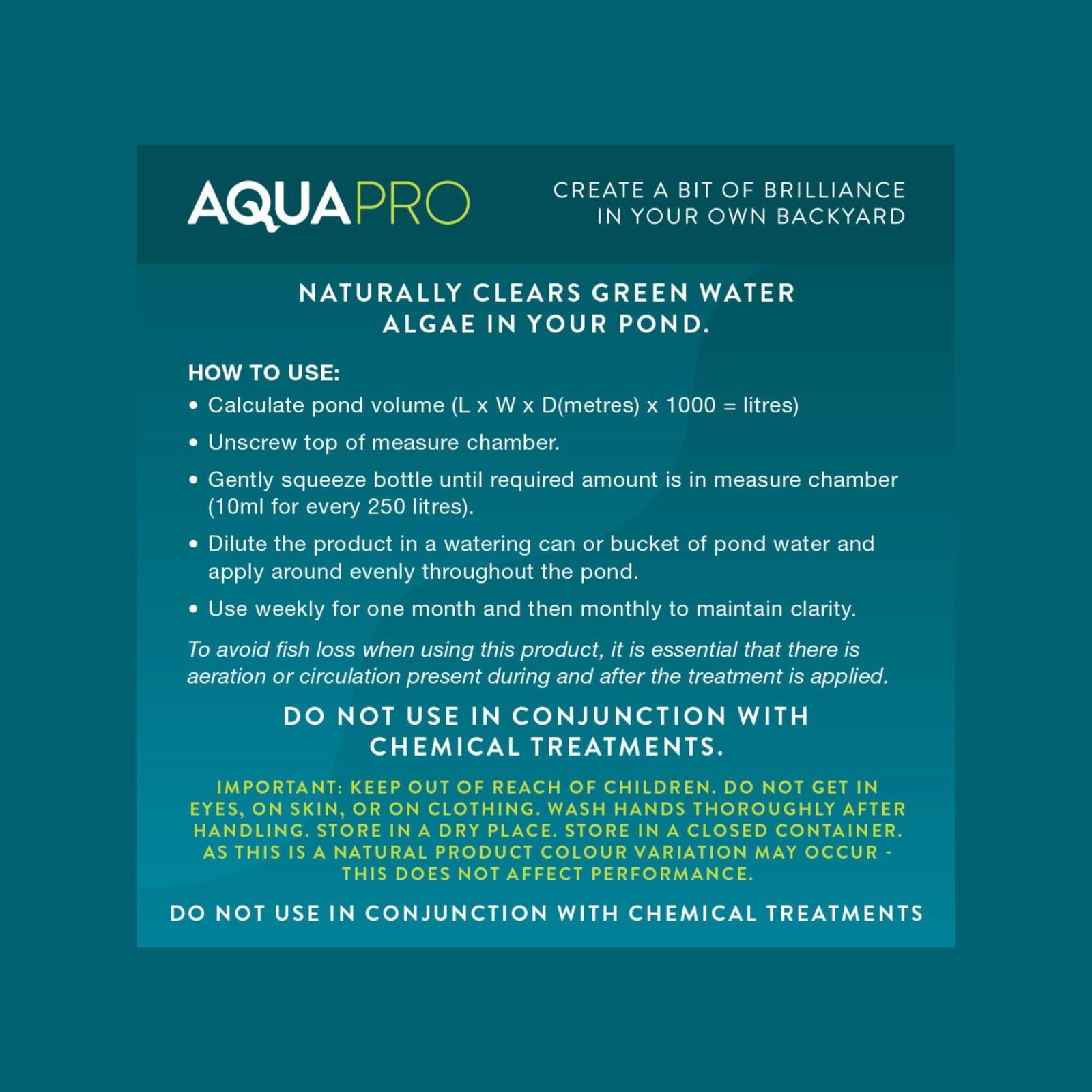Aquapro Bionatural Sludge Away 500ml Pond Treatment, Treats 12500L