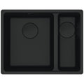 Franke Maris 1 and 1/2 Bowl Right Flush Mount Sink with Extension Drainer - Matte Black - MRG260SBRMB-FPC