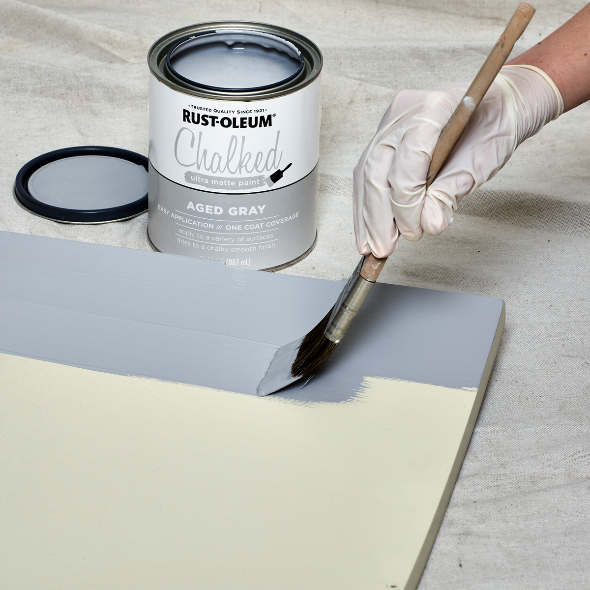 Rust-Oleum Aged Grey Chalked Paint 887ml Ultra Matt Finish - SuperSaverAU - view 4
