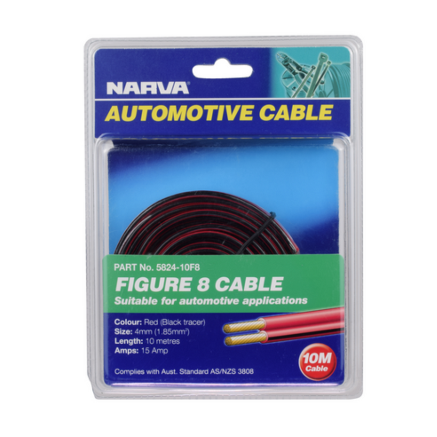 Narva Figure 8 Cable - 4mm - Red/Black - 15A - 10m - SuperSaverAU - view 1