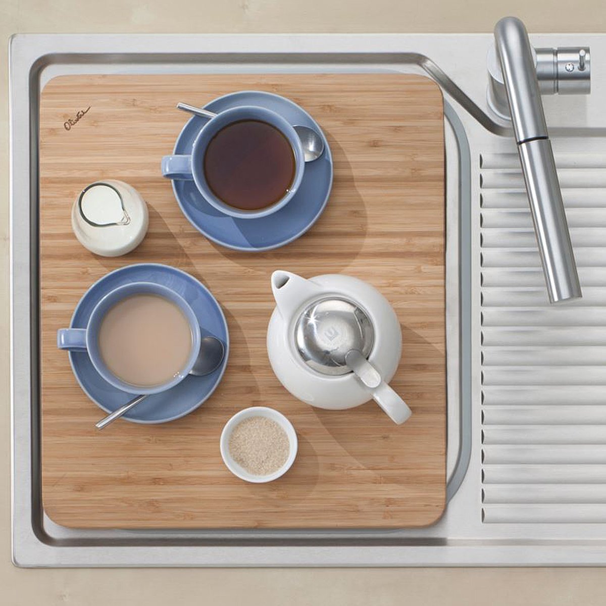 Oliveri bamboo chopping board - fits into the bowl for chopping and dicing vegetables - ACP104F
