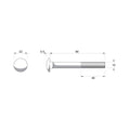 Zenith M10 x 90mm Hot Dipped Galvanised Cup Head Bolt and Nut - 4.6 Grade Steel, Each