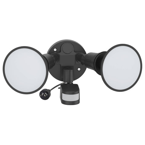 Arlec 30W Twin LED PAR38 Security Flood Light with PIR Motion Sensor, Timer, Dusk-to-Dawn MAL298P