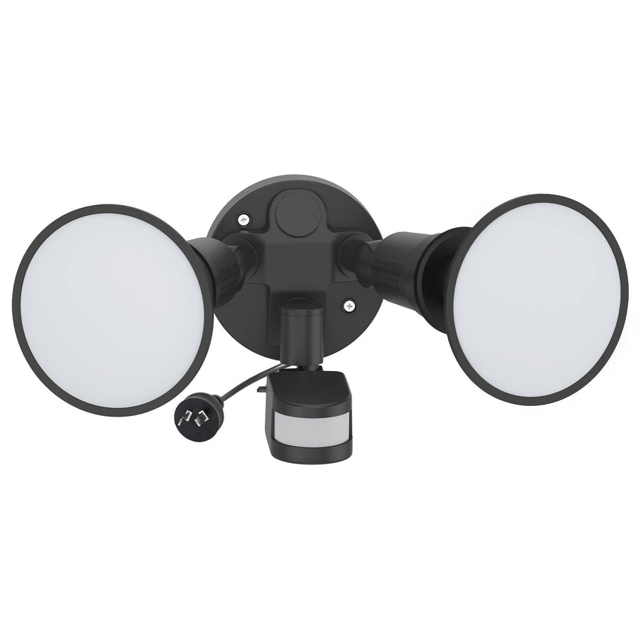 Arlec 30W Twin LED PAR38 Security Flood Light with PIR Motion Sensor, Timer, Dusk-to-Dawn MAL298P
