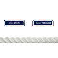 Grunt 16mm x 20m Super Silver Rope, White Polypropylene, Weather Resistant, 3000kg Break Strength