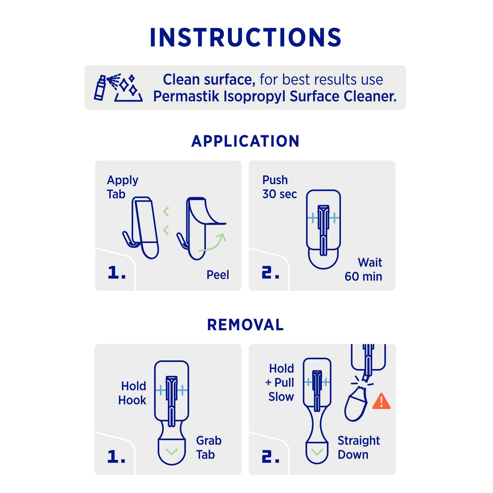 Permastik Small Self-Adhesive Kitchen Hooks 9 Pack - Black, Holds 500g