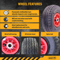 Easyroll 3.5 x 4 inch Pneumatic Rubber Wheel 3/4 inch Axle 120kg