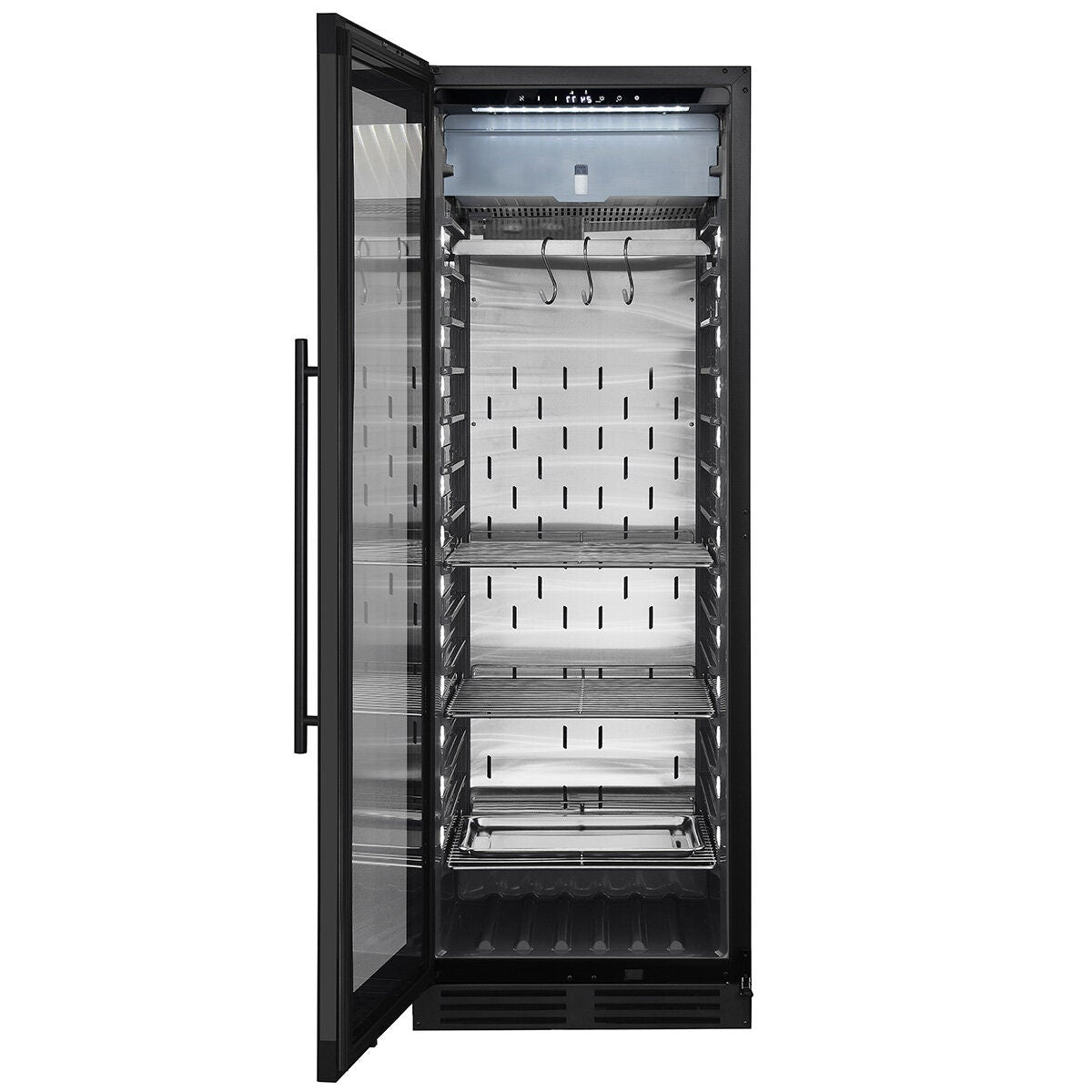 KingsBottle 352L Freestanding Steak and Meat Ager - Black, Left Hinge, Glass Door - KB180SA-FG-LHH