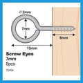 Everhang Screw Eye Hooks - 7mm - Nickel Plated - 8 Pack - SuperSaverAU - view 4