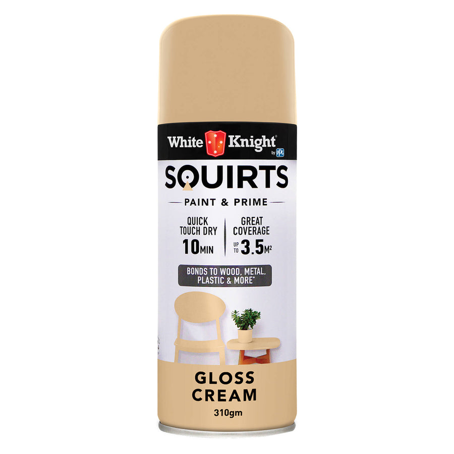 White Knight Squirts 310g Cream Gloss Spray Paint - UV Resistant