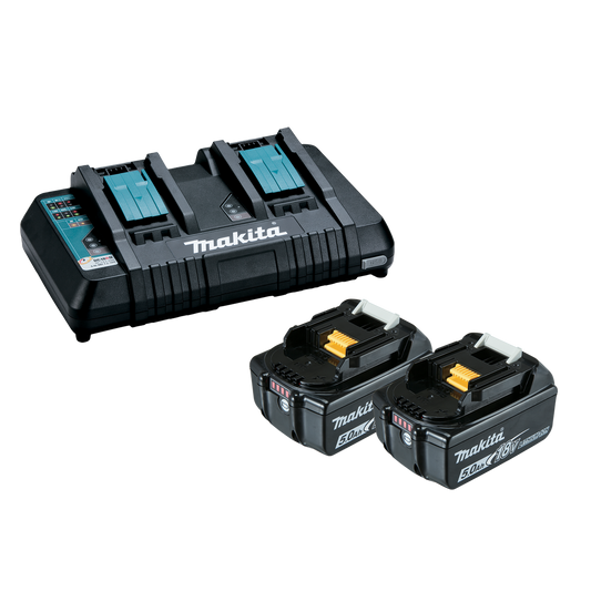Makita Dual Port Charger - 2 x 5Ah - Plastic - Fast Charging