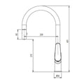 Oliveri Verona pull out gooseneck mixer tap - Satin White - WELS 6 star - VA306507WH-P