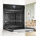Bosch 60cm Series 8 Black Pyrolytic Built-in Oven - 71L - Home Connect and Air Fry - HBG776KB1A