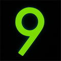 Sandleford 90mm Glow In The Dark Acrylic House Number 9 - Weather Resistant
