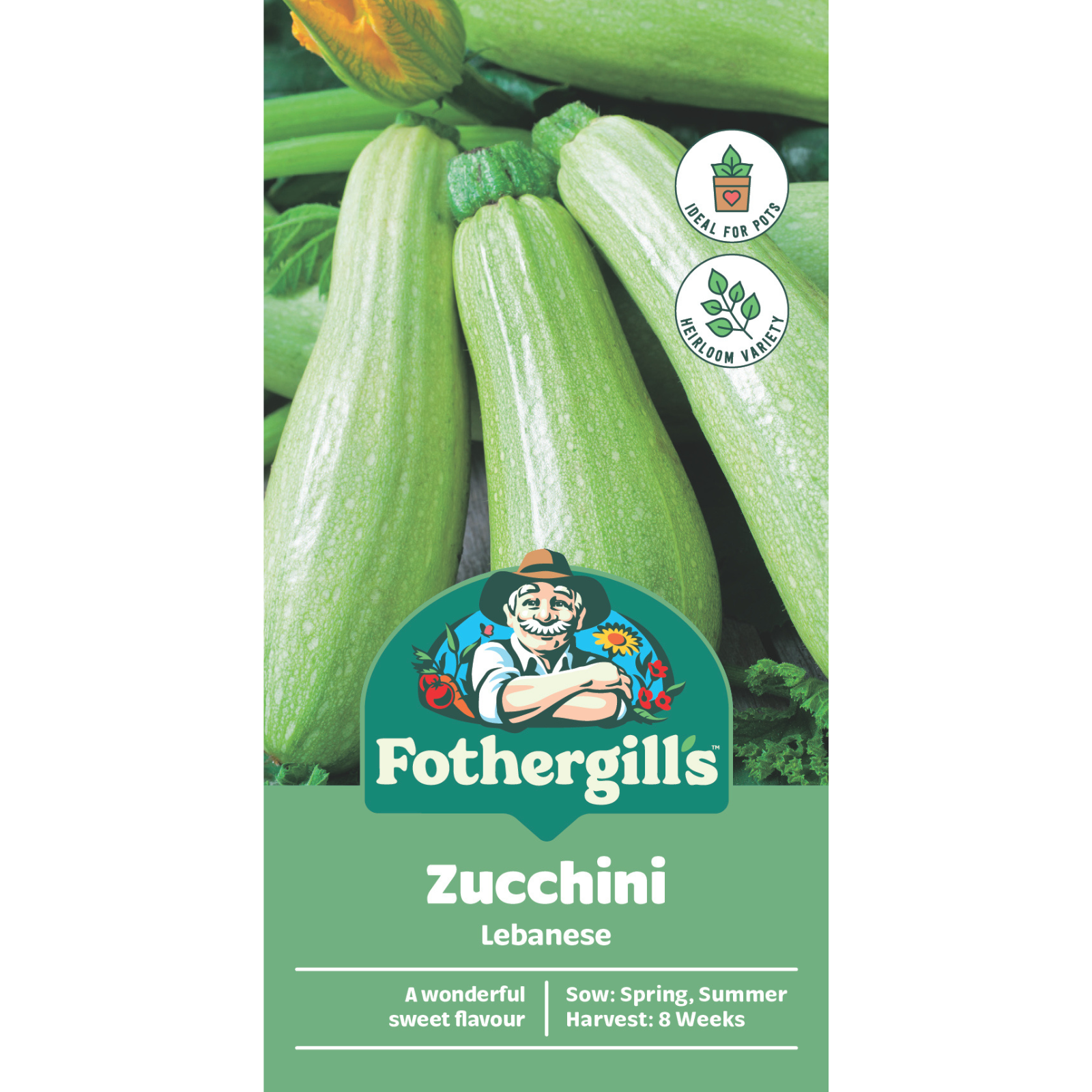 Mr Fothergill's Lebanese Zucchini Seeds - Sweet Tender Light-Skinned Variety, High Yield