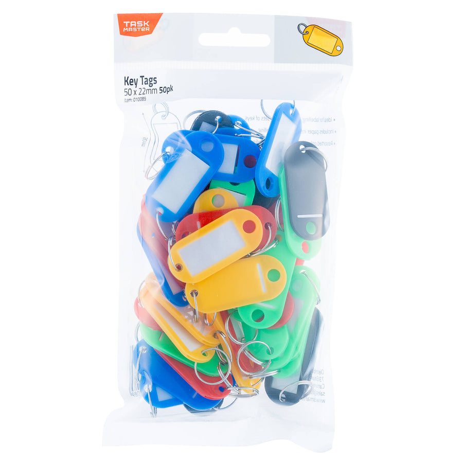 Taskmaster Ring Taskmaster Key Tag with Ring - 50 Pack - 6x2.2cm | SuperSaverAU